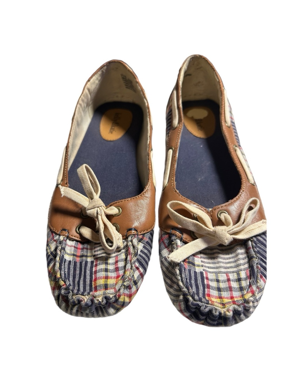 Plaid Leather-Trim Ballet Flats - Brown Plaid - Picture 5 of 6